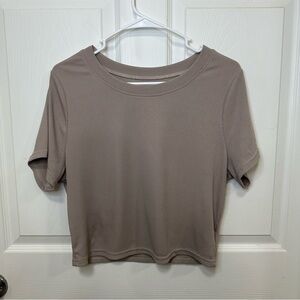 Ribbed Taupe Crop Top